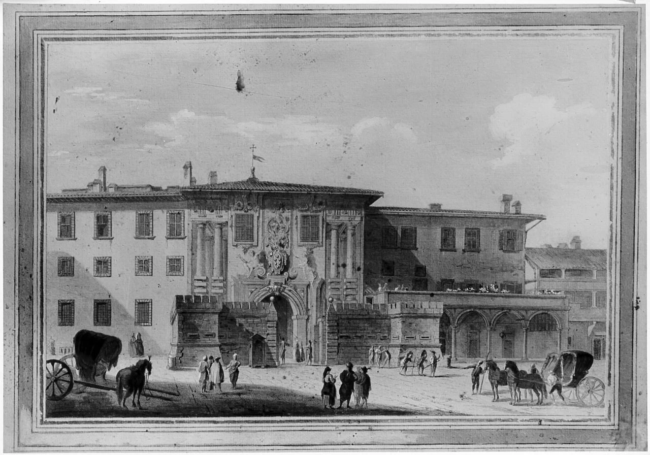 Veduta della Porta Colonnella a Livorno - Palazzo Pitti, Firenze
